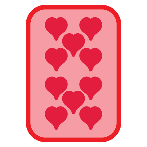 diez de corazones icono gratis