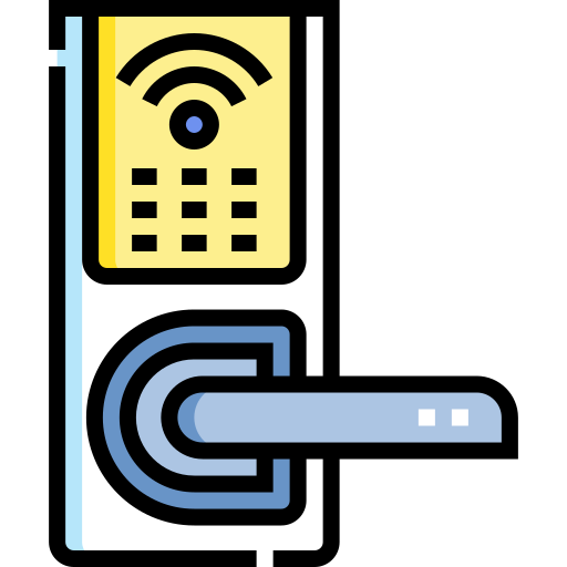 Smart Door Detailed Straight Lineal Color Icon