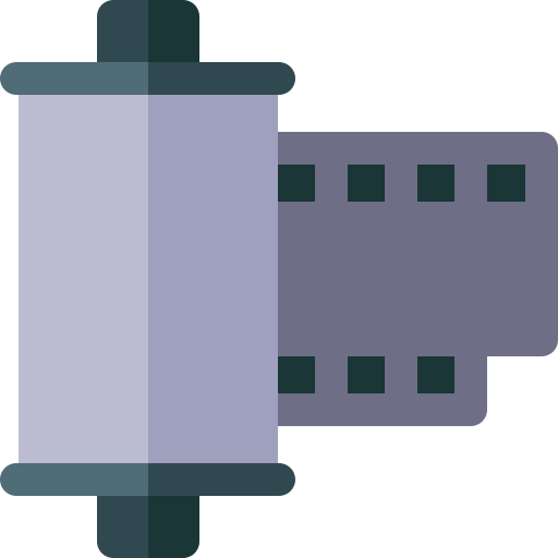 Film roll Basic Rounded Flat icon