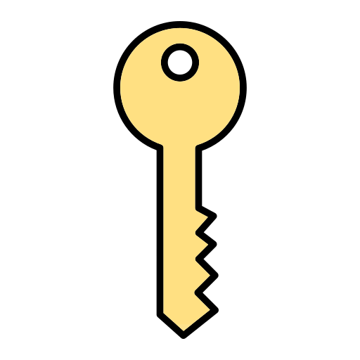 Key Generic Outline Color icon