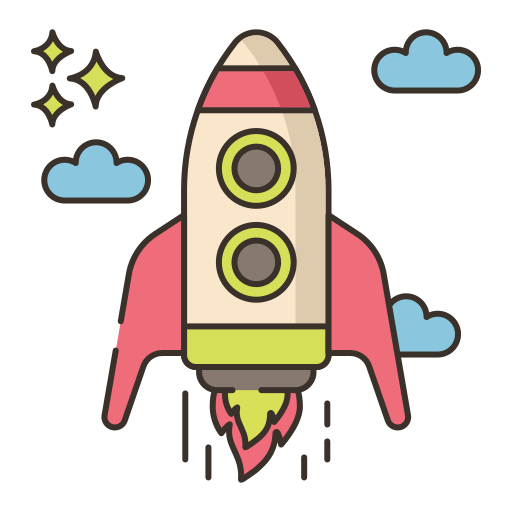 Rocket Flaticons Lineal Color icon