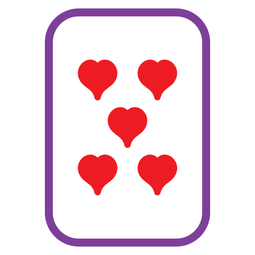 cinco de corazones icono gratis