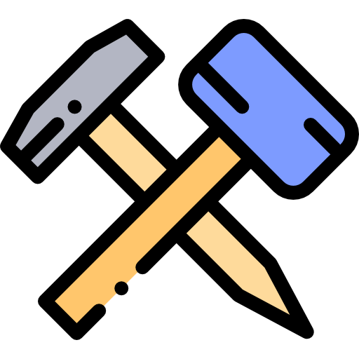 Hammer Detailed Rounded Lineal color icon