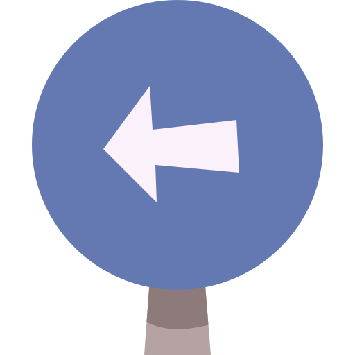 Left turn Cartoon Flat icon