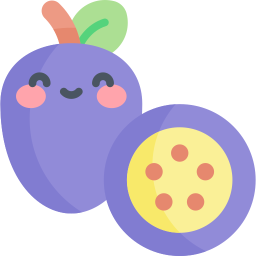 Passion Fruit Kawaii Flat Icon