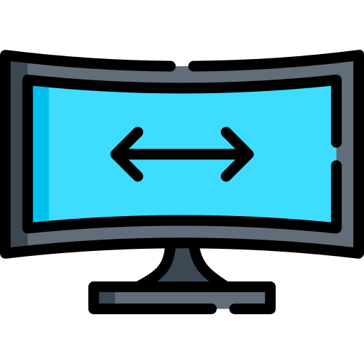 Curved Monitor Special Lineal Color Icon