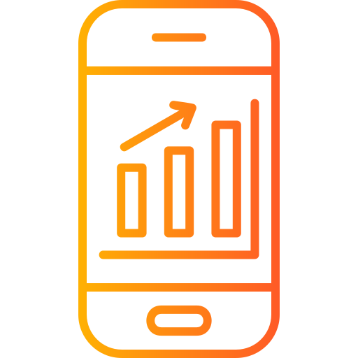 analítica móvil icono gratis