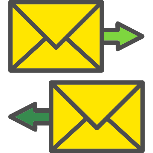 intercambiar correos icono gratis