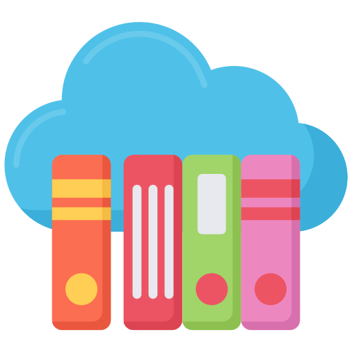 biblioteca en la nube icono gratis