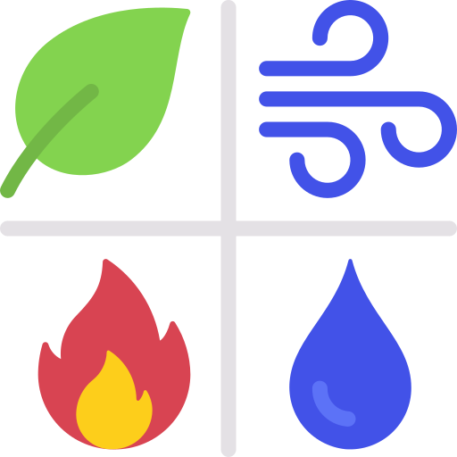 Premium Vector  Four natural elements icons air earth fire and