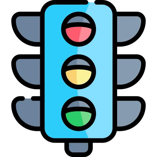 Traffic light Kawaii Lineal color icon