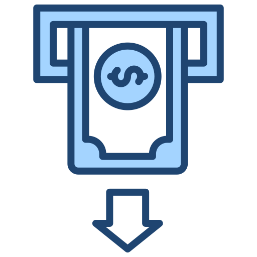 Money withdrawal Generic Blue icon