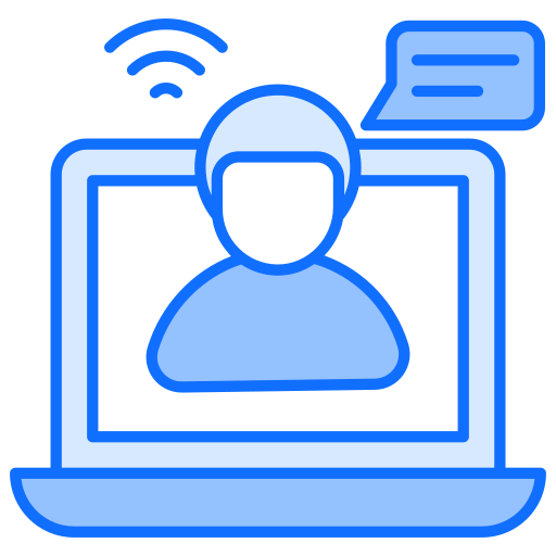 asistencia en línea icono gratis