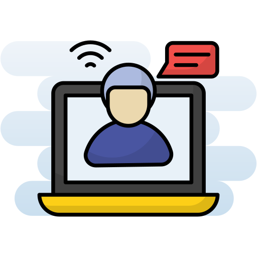 asistencia en línea icono gratis