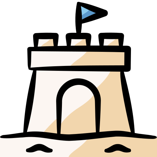 castillo de arena icono gratis