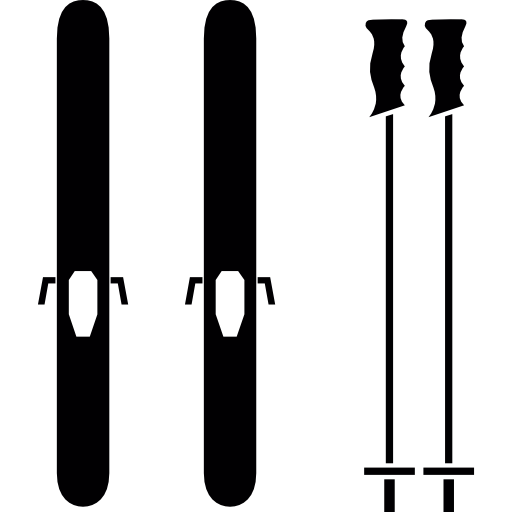 palos de esquí icono gratis