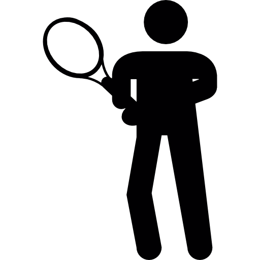 Теннисист силуэт бесплатно иконка