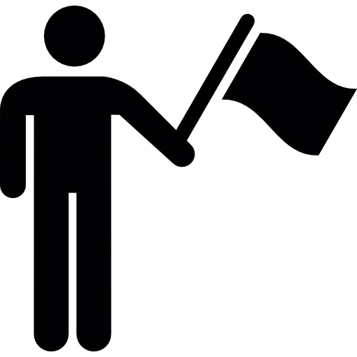 Man waving a flag icon