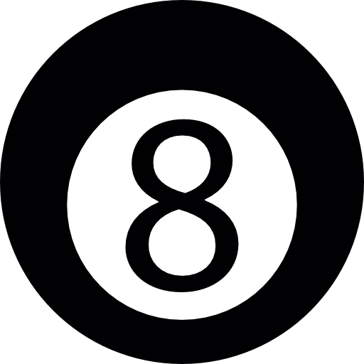 bola de billar número ocho icono gratis