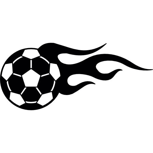 pelota de futbol en llamas icono gratis