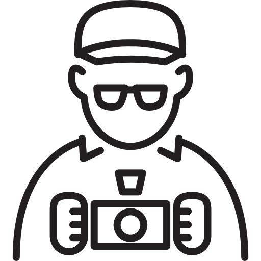 fotógrafo con gorra y gafas icono gratis