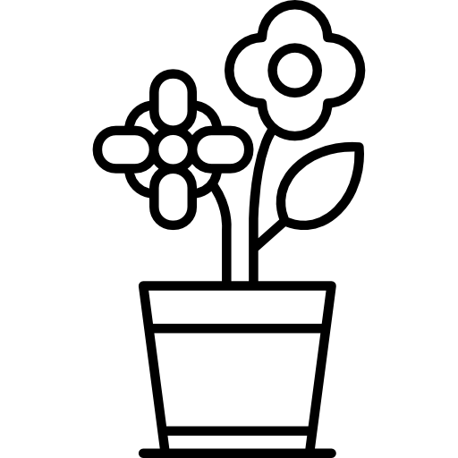 dos flores en una maceta icono gratis