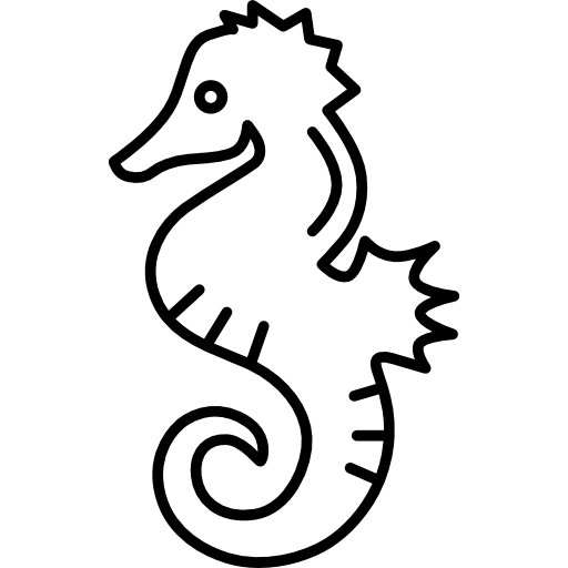Sea Horse Facing Left - Free animals icons
