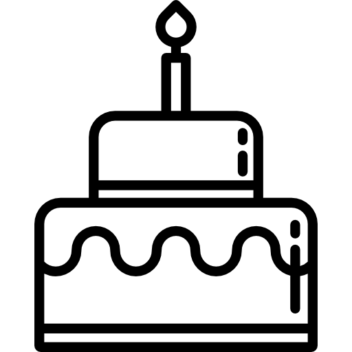 pastel de cumpleaños con vela icono gratis