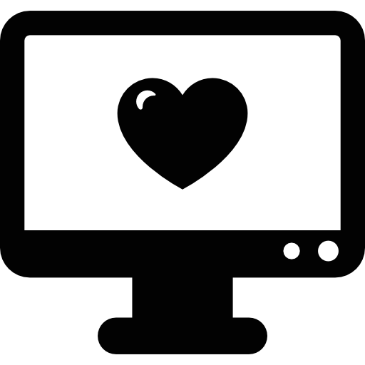 monitor de computadora con corazón icono gratis