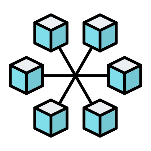 cadena de bloques icono gratis