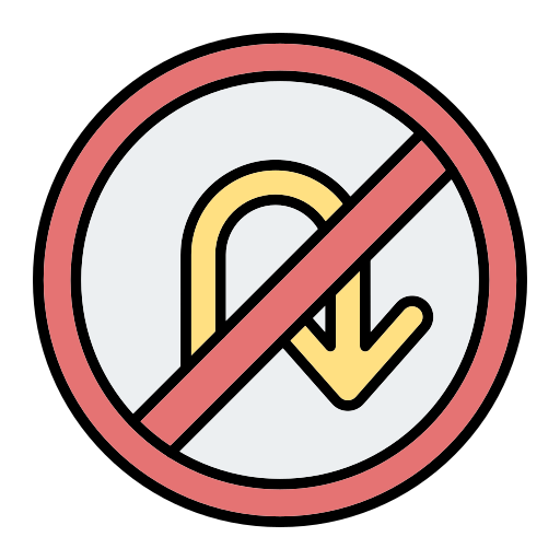 No u turn free icon