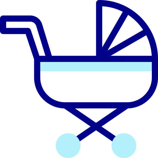 Stroller Detailed Mixed Lineal color icon