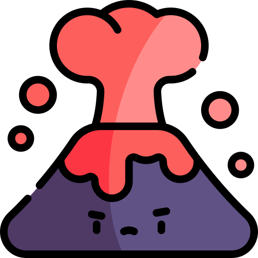 Volcano Kawaii Lineal color icon