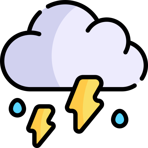 Thunderstorm Kawaii Lineal color icon