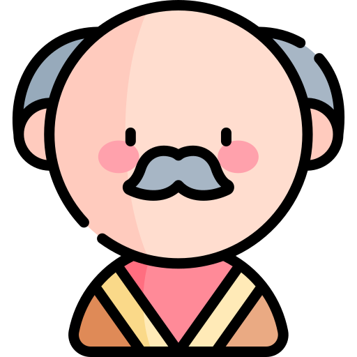 Old man Kawaii Lineal color icon