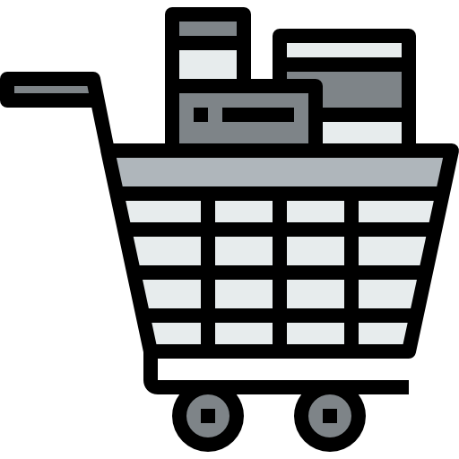 Shopping cart kank Lineal Color icon