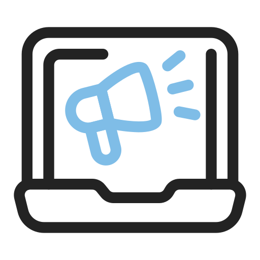 mercadeo en línea icono gratis