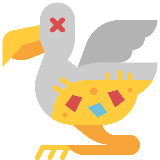 cartoon dead bird