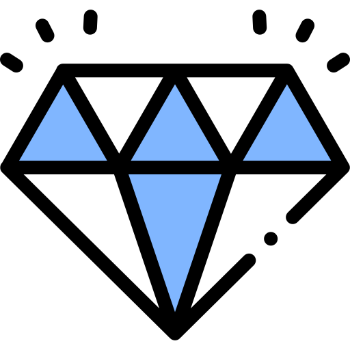 Diamond Detailed Rounded Lineal color icon