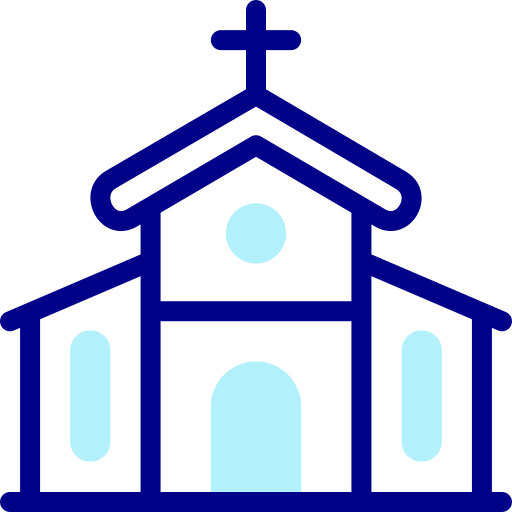 Church Detailed Mixed Lineal color icon