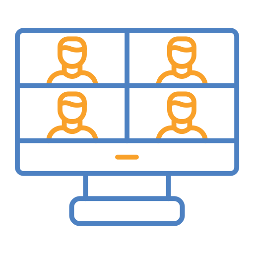 reunión en línea icono gratis