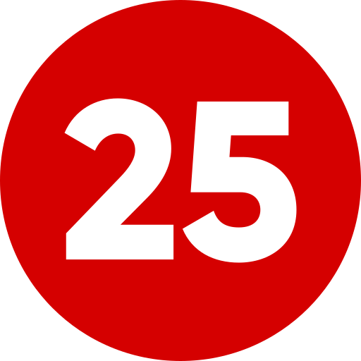 Number 25 free icon