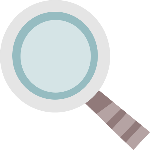 Magnifying Glass Cartoon Flat Icon