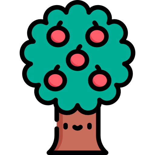 Apple tree Kawaii Lineal color icon