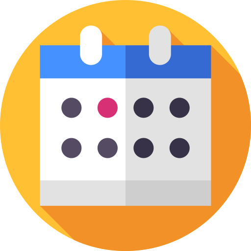 Calendar Flat Circular Flat icon