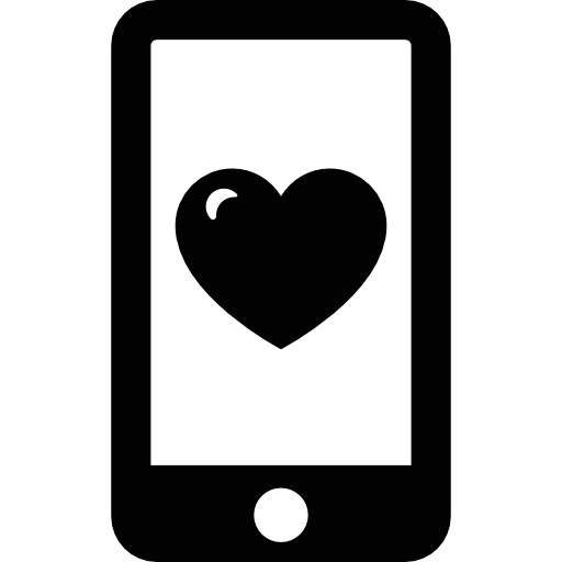 teléfono con corazón icono gratis