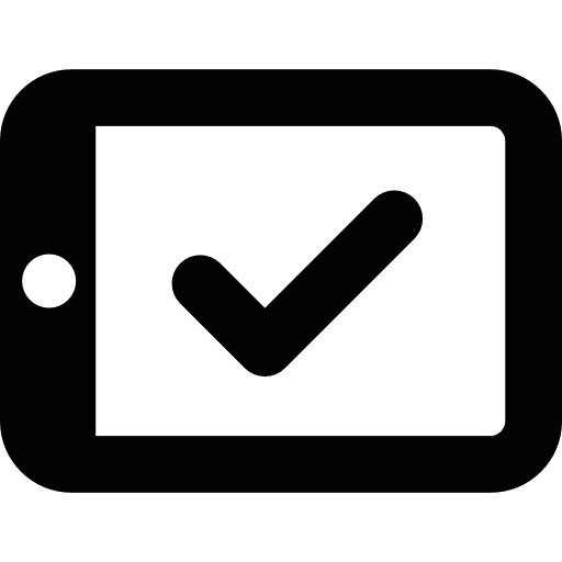tableta con marca de verificación icono gratis