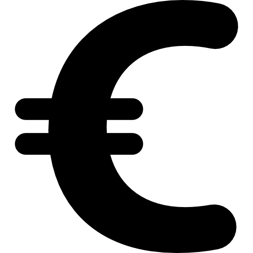 gran símbolo del euro icono gratis