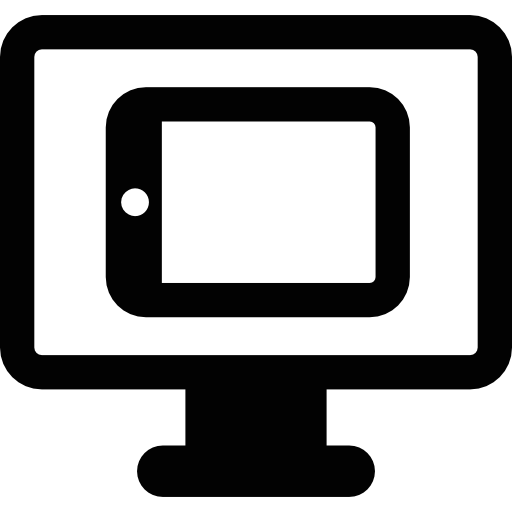 tableta dentro de la pantalla icono gratis