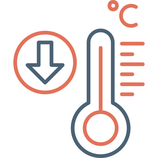 baja temperatura icono gratis